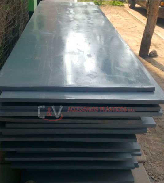 Plancha de PVC industrial gris a medida